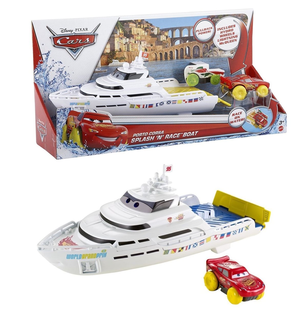カーズ2』お風呂で遊べるマックィーンとボートのセットです
