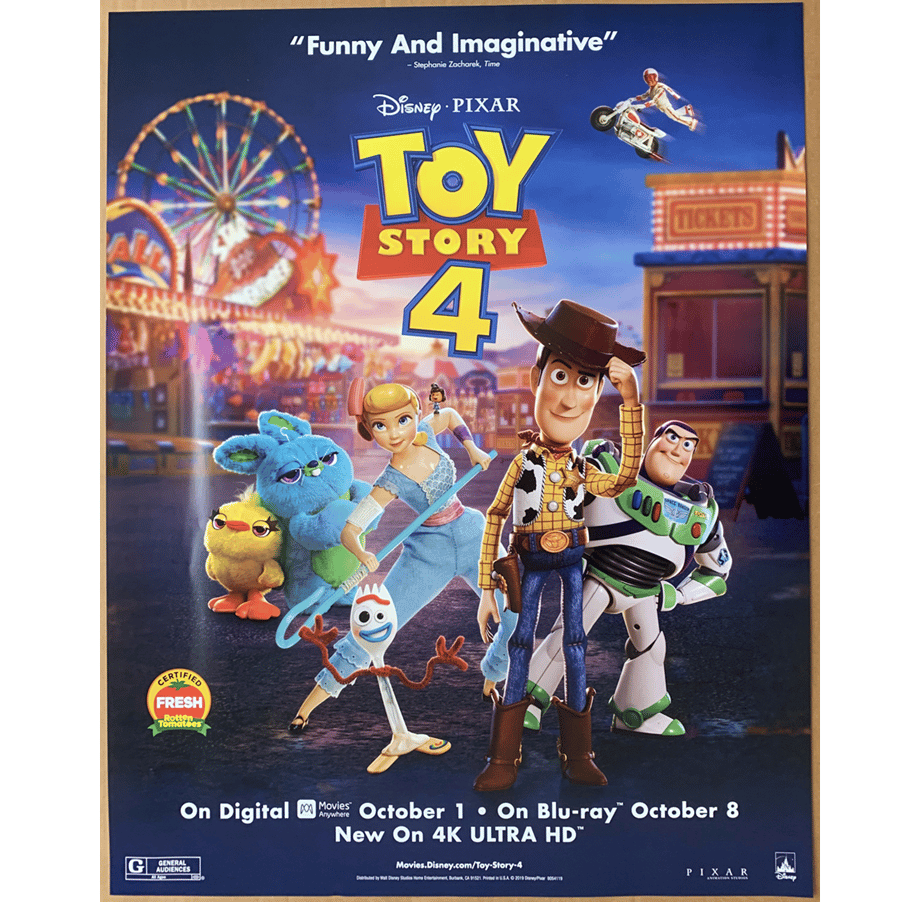 送料込み》 2019年 トイストーリー4 DVD&Blu-ray 発売 告知用 ポスター