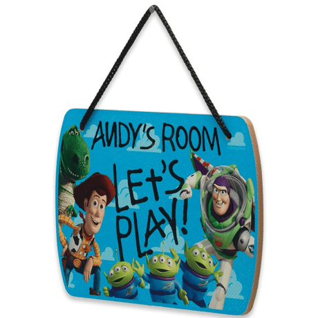 トイストーリー アンディの部屋/シドの部屋　Andy’s Room/Sid's Room　リバーシブル・木製ウォール・プラーク（壁掛け）
