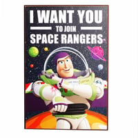 トイストーリー  バズ・ライトイヤー　木製ウォールアート  Buzz Wants You