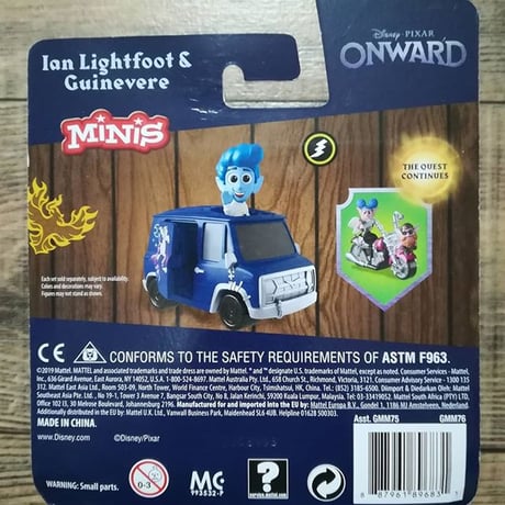 2019年　ピクサー『2分の1の魔法』 マテル　ミニズ    イアン・ライトフット＆グウィネヴィア　Pixar Onward Minis Ian Lightfoot & Guinevere