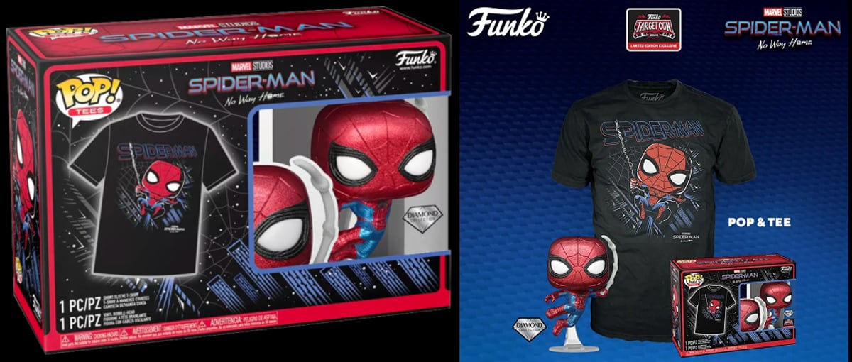 MARVEL - FUNKO POP! スパイダーマン　NWH ダイアモンド限定Tシャツセット版 Pop! & Tee Spider-Man (Diamond)