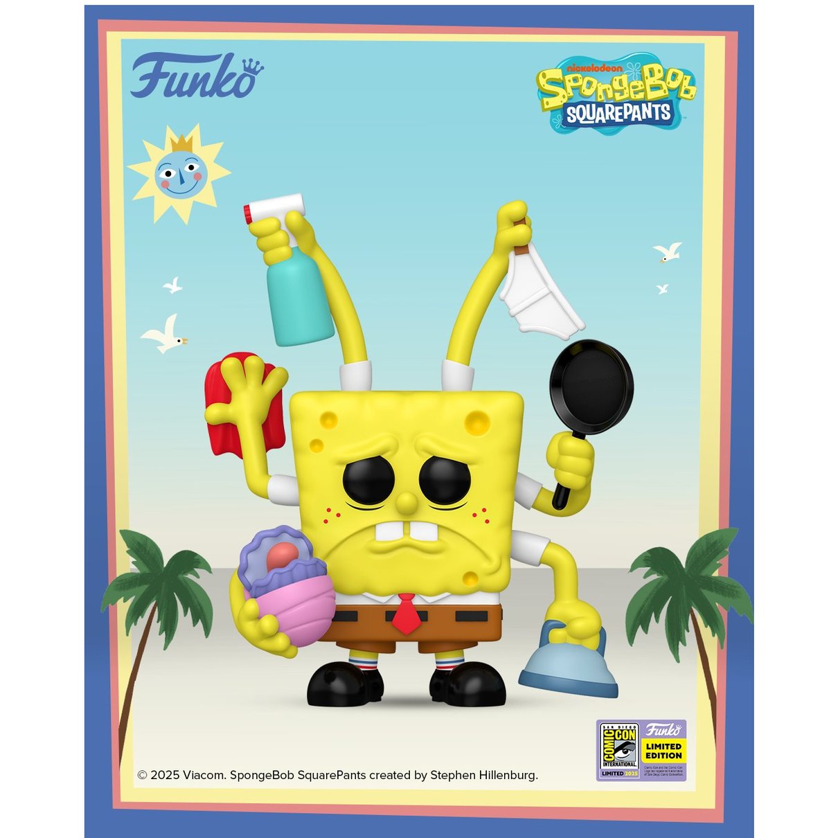 レア夏コミコンFUNKO POP! スポンジボブ　クリーニング限定版 2025 コミコン限定 ファンコポップ：プレミアム スポンジボブ