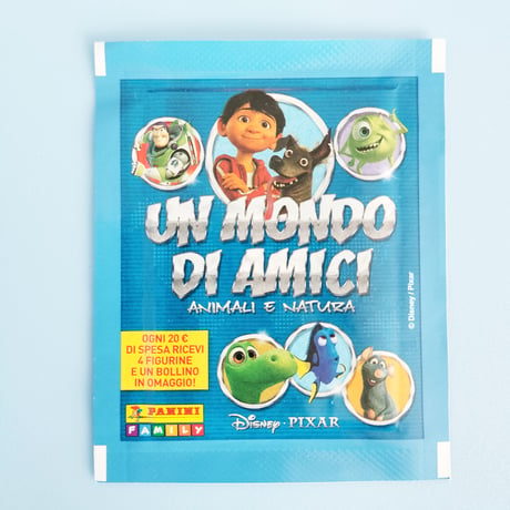 2018年デッドストック　ピクサー  「Un Mondo di Amici 「動物と自然」」　Panini  ステッカーパック　（4枚入り）