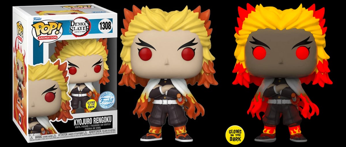 FUNKO POP 鬼滅の刃 煉獄杏寿郎 蓄光 🔥 心を燃やせ !『鬼滅の刃』煉獄杏寿郎 暗闇で光る グロー