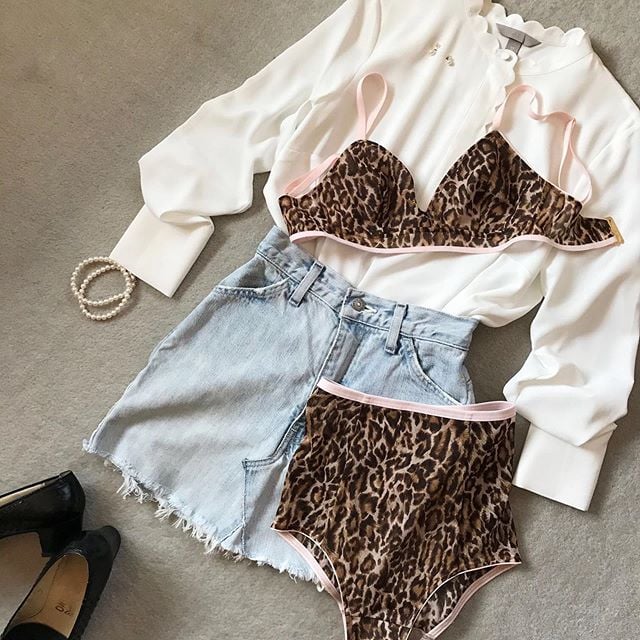 windsky Flocky lace bra&shorts ブラ&ショーツ windsky Flocky lace bra&shorts ブラ&ショーツ Printed Tulle
