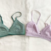 Checked  Seersucker  bra