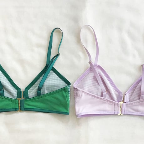 Checked  Seersucker  bra