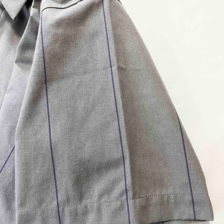 BLUCO ブルコ GARAGE STRIPE WORK SHIRT ストライプワークシャツ 153-21-118 グレイ