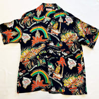 SUN SURF サンサーフ RAYON HAWAIIAN SHIRT “HISTORY OF THE ISLANDS” レーヨン・アロハシャツ SS39013 ネイビー