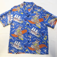 SUN SURF サンサーフ SHORT SLEEVE RAYON ALOHA SHIRT アロハシャツ 『SOUTH SEA TRADER』SS39223 125.ブルー