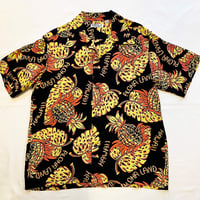 sunsurf サンサーフ RAYON HAWAIIAN SHIRT “THE PINEAPPLE ISLANDS” パイナップル アロハシャツ SS39015 ブラック