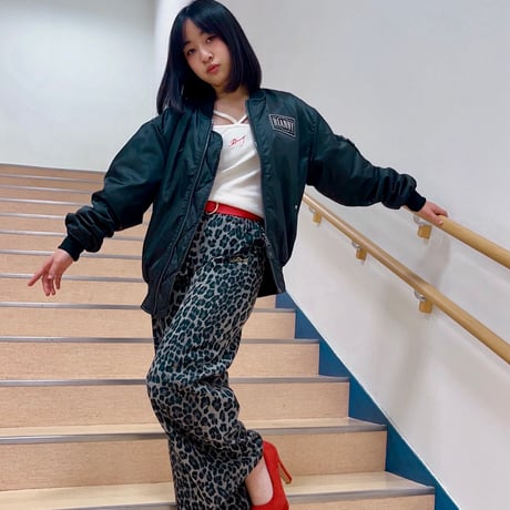 ヒョウストレートパンツ