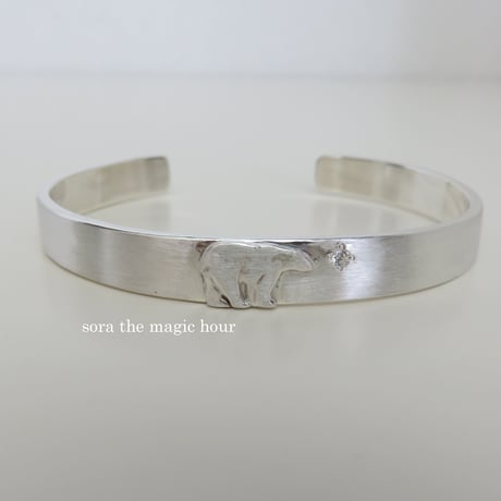 ホッキョクグマのバングル　ブレスレット　Polar bear　silver925　しろくま【受注生産】