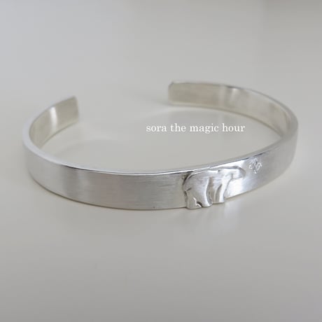 ホッキョクグマのバングル　ブレスレット　Polar bear　silver925　しろくま【受注生産】