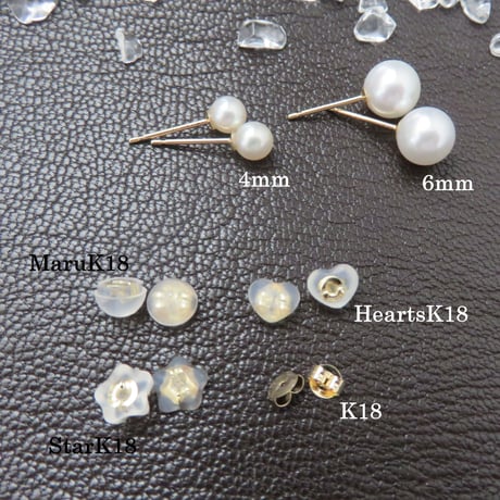 一粒ピアス　アコヤ真珠 6mm　K18