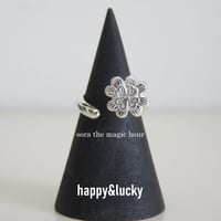 四つ葉のクローバーのフリーリング　Four-leaf clover silver 925 ring 　「幸運」「私のものになって」