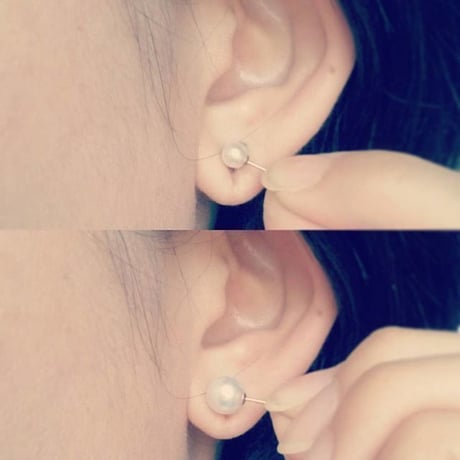一粒ピアス　アコヤ真珠 6mm　K18