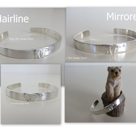 ホッキョクグマのバングル　ブレスレット　Polar bear　silver925　しろくま【受注生産】