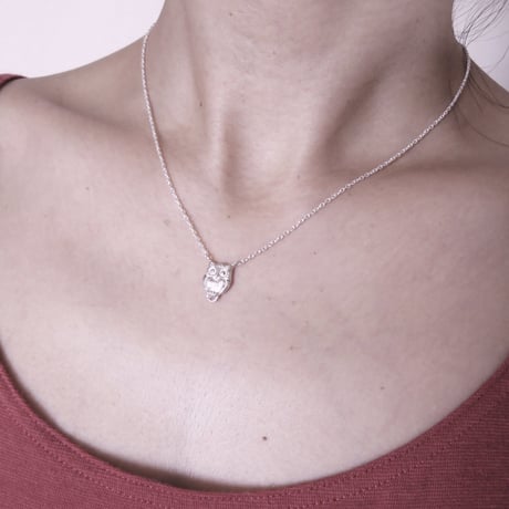 ふくろうのシルバーネックレス　owl silver necklace silver 925 handmade