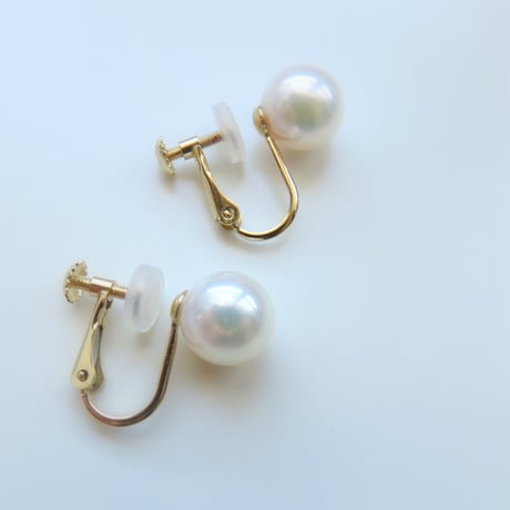 一粒イヤリング　アコヤ真珠 7～8mm　K10　【受注生産】