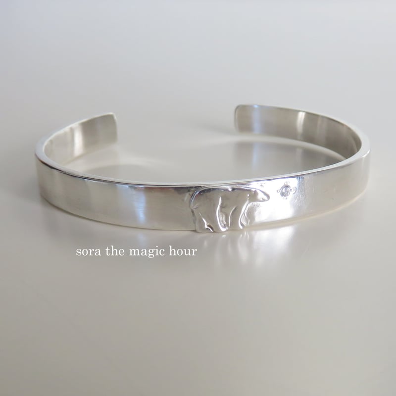 ホッキョクグマのバングル ブレスレット Polar bear silver925