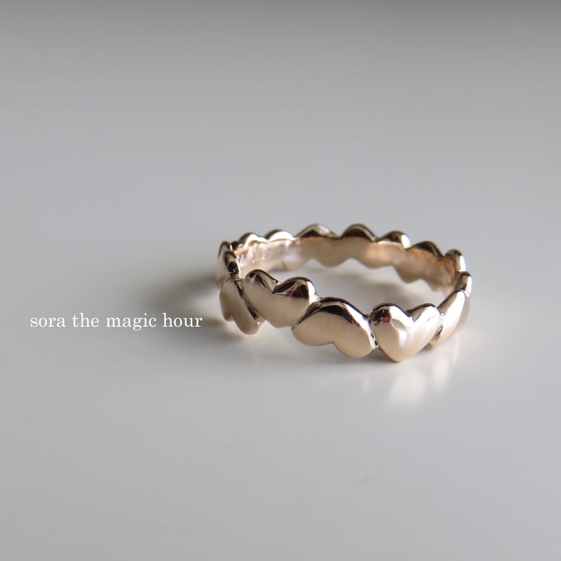 K18ゴールドのハート♥ピンキーリング つけっぱなしゴールドリング普段