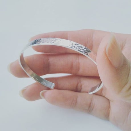 バングル鎚目 Silver 925　Hammer patterned Bangle