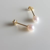 Baby pearl earring　一粒アコヤ真珠ピアス 4mm　K18【受注生産】