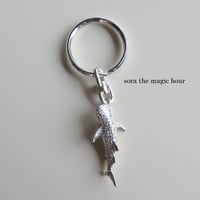 ジンベエザメ　キーリング　Whale shark  key ring リアルなジンベエザメのキーホルダー　silver925製