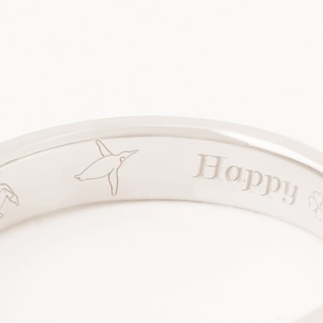 silver925　ペンギン好きさんのおそろいリング　ペンギン刻印マリッジリング　ペアリング【受注生産】