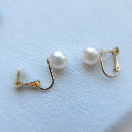 一粒イヤリング　アコヤ真珠 7～8mm　K10　【受注生産】