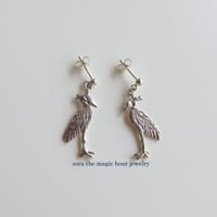 ハシビロコウ　ゆれるポストピアス（M）　Shoebill  earrings　大人かわいいリアルなハシビロコウさん