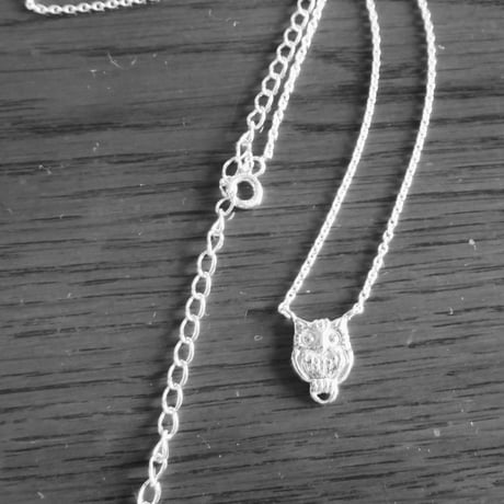 ふくろうのシルバーネックレス　owl silver necklace silver 925 handmade
