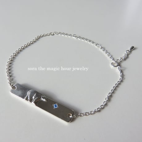 ホッキョクグマのプレートアンクレット　Polar bear　silver925　しろくま【受注生産】