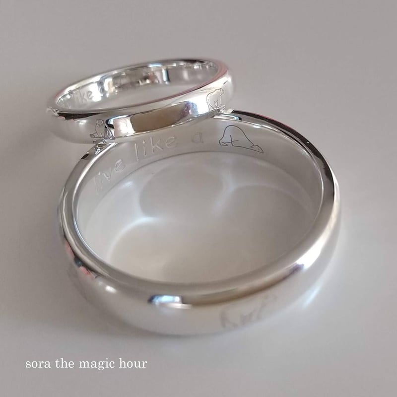 silver925 シロクマ好きさんのペアリング しろくま刻印マリッジ silver925 シロクマ好きさんのペアリング しろくま刻印マリッジ