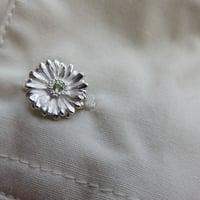 ガーベラのカフス　M　男性に大人気　ガーベラ好きさんへ贈る味わいシルバーアクセサリー花言葉「希望」「前向き」11月誕生花