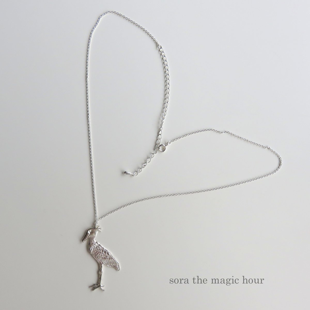 ハシビロコウ ネックレス（L） Shoebill necklace | sora the ma