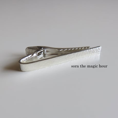 シンプルなタイピン・クリップタイプ　鎚目　Silver925　【受注生産】