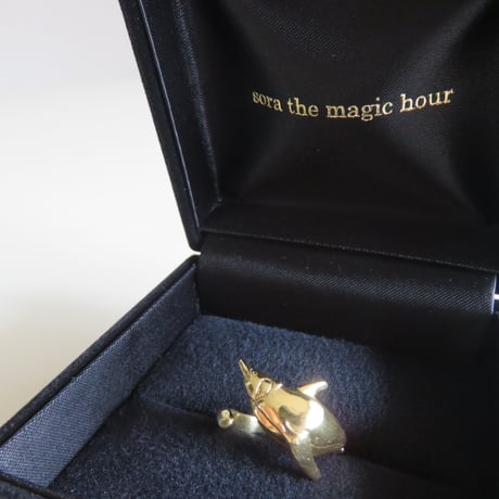 ギフトBOX　sora the magic hour リングボックス　ロゴ入り　ベロアブラック
