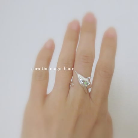 泳ぐ皇帝ペンギンのフリーリング　ペンギン大好き　ボリューミーリング　Emperor penguin ring