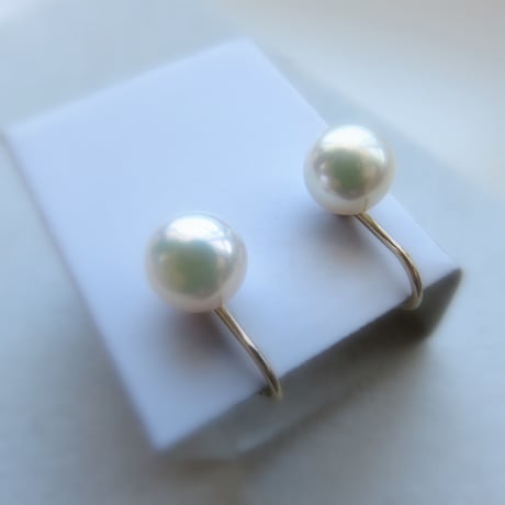一粒イヤリング　アコヤ真珠 7～8mm　K10　【受注生産】
