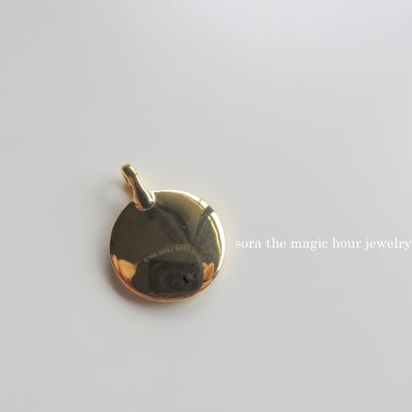 ふくろうのコインチャームネックレス　ゴールド　K10 gold owl coin 【受注生産】