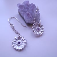 ガーベラピアス、 ガーベラフックピアス、ガーベラ好きさんへ贈る味わいシルバーアクセサリー花言葉「希望」「前向き」11月誕生花