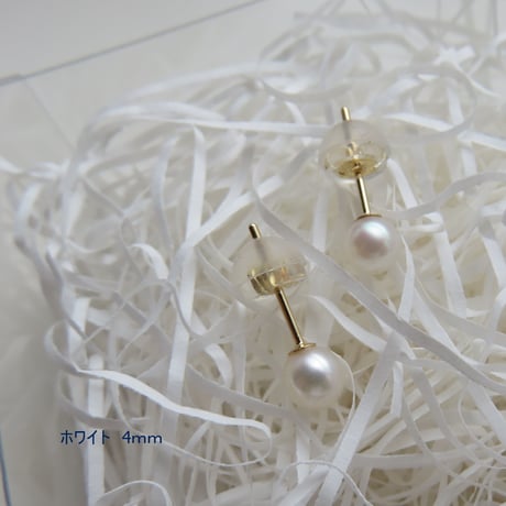 Baby pearl earring　一粒アコヤ真珠ピアス 4mm　K18【受注生産】