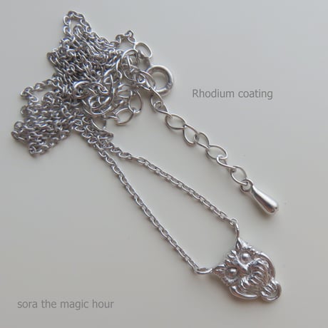 ふくろうのシルバーネックレス　owl silver necklace silver 925 handmade
