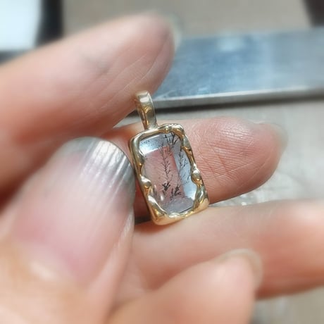 デンドリティッククオーツ　K18ネックレス　【受注生産】