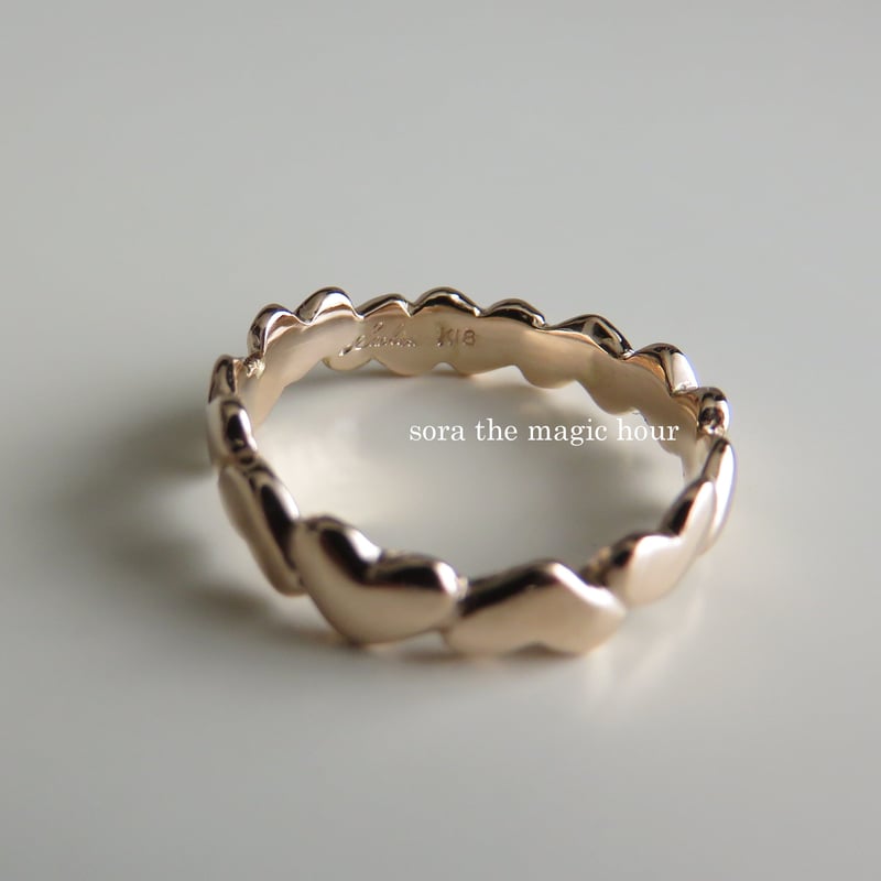 K18ゴールドのハート♥ピンキーリング つけっぱなしゴールドリング普段