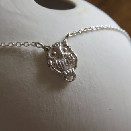 ふくろうのシルバーネックレス　owl silver necklace silver 925 handmade