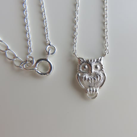 ふくろうのシルバーネックレス　owl silver necklace silver 925 handmade